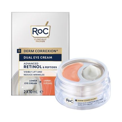 Roc Derm Correxion Dual Eye Cream 2-In-1 Eye Duo For Visible Eye Lift Dark Circle & Puffiness Reduction 10Ml