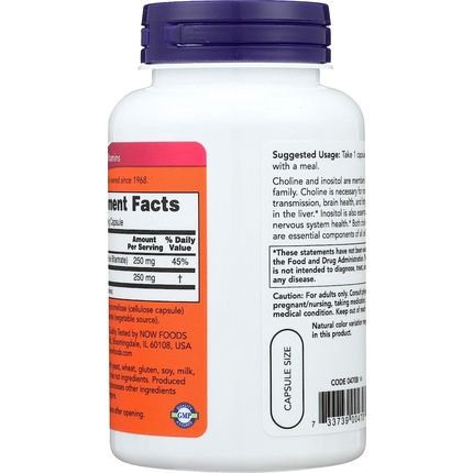Now Foods Choline & Inositol 500Mg