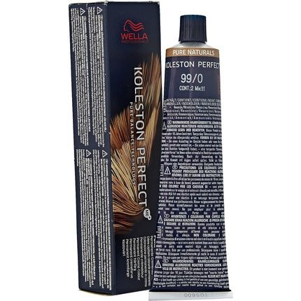 Wella Koleston Perfect Me+ Pure Naturals Permanent Hair Color Cream 99/0 Light Blonde Intense 60Ml