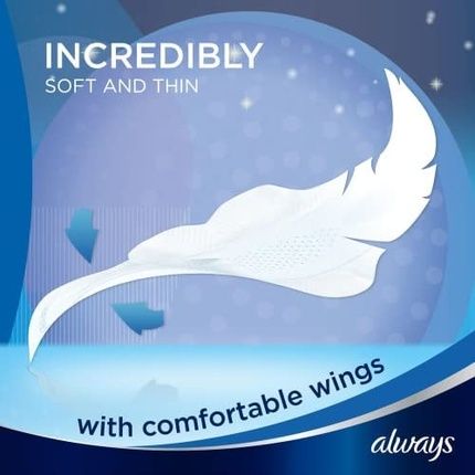 Always Infinity Night Sanitary Pads With Wings Size 3 10 Count - Image 3