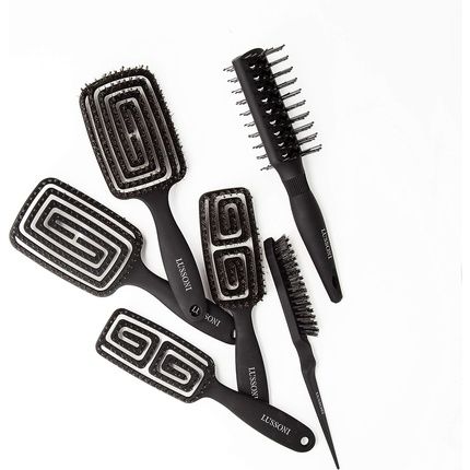 Tb Tools For Beauty T4B Lussoni Duovent Brush Professional Double-Sided Styling Hairbrush For Very Short Hair Detangling Brush Antistatic Black