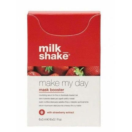 Milk Shake Make My Day Mask Booster With Strawberry Extract 6 X 3Ml - Nourishing Serum For Thin Or Treated Hair
