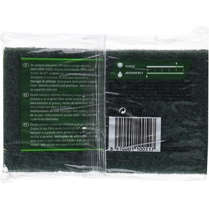 Scotch-Brite Fiber Green Popular - Pack Of 3