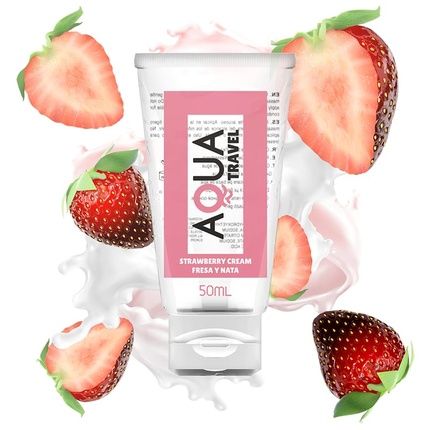Aqua Travel Water-Based Lubricant Strawberry And Cream - 50 Ml