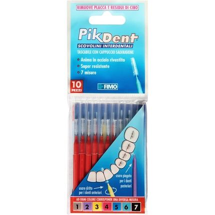 Pikdent Interdental Brushes With Coated Steel Core And Tyex Bristles Size 4 Red 0.7Mm Cylindrical