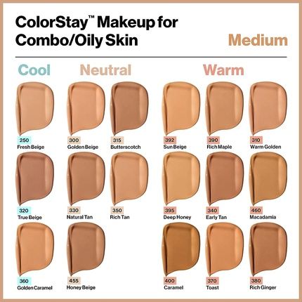 Revlon Colorstay Liquid Foundation Makeup For Combination/Oily Skin Spf 15 Medium-Full Coverage With Matte Finish 30Ml 370 Toast