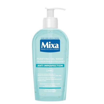 Mixa Expert Cleansing Gel For Sensitive Skin 200Ml - Soap-Free, Anti-Imperfections For Oily Skin
