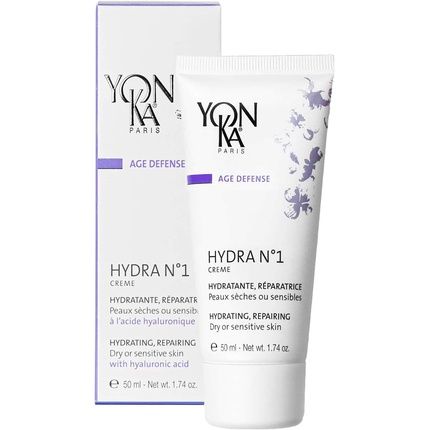 Yon-Ka Hydra Ndeg1 Anti-Aging Cream For Dry Skin 50Ml With Hyaluronic Acid And Vitamin C - 94% Natural Origin