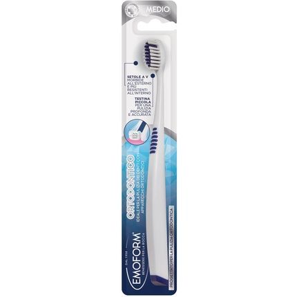 Emoform Orthodontic Toothbrush Advanced Teeth Cleaning With Braces Soft V-Bristles And Compact Brush Head