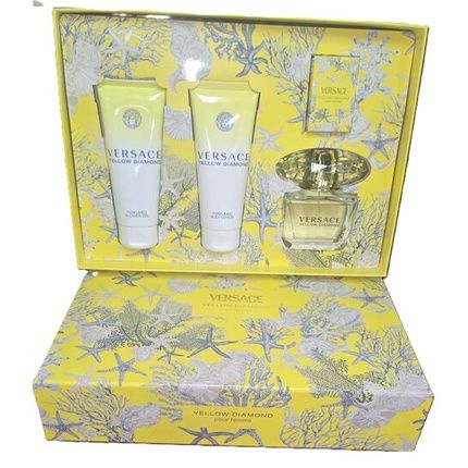 Versace Yellow Diamond Set Eau De Toilette 90Ml Shower Gel 100Ml Body Lotion 100Ml Eau De Toilette 5Ml Mini