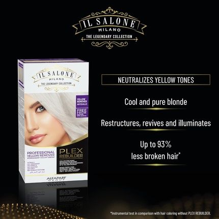 Il Salone Milano Plex Rebuilder Yellow Remover For Blonde Grey White Natural Or Colored Hair Professional Hair Dye Kit For A Natural Gloss And Glaze Paraffin Paraben And Alcohol Free - Image 3