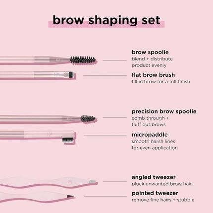 Real Techniques Brow Shaping Set With Spoolie, Brow Brushes, And Tweezers - Image 3
