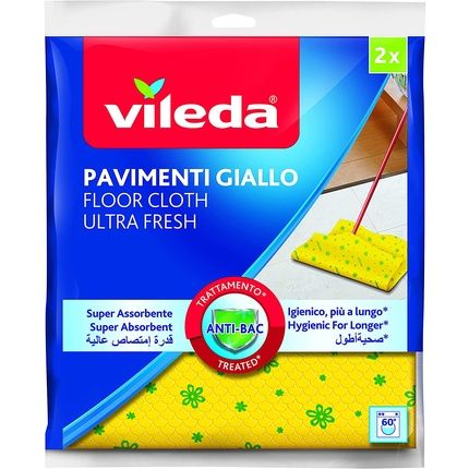 Vileda Microfibre Floor Cloth Set Of 2 Yellow