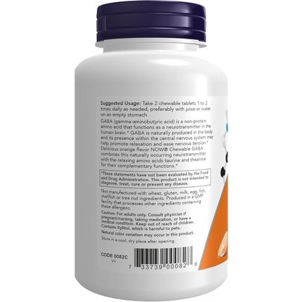 Now Foods Gaba Gamma-Aminobutyric Acid Supplement - Neurotransmitter - Image 3