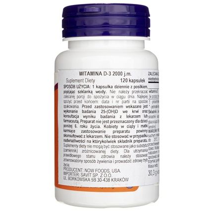 Now Foods Vitamin D3 2000 Iu 120 Capsules