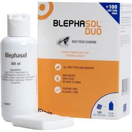 Blephasol Duo 100Ml Micellar Eyelid Cleansing Lotion With 100 Lint-Free Pads