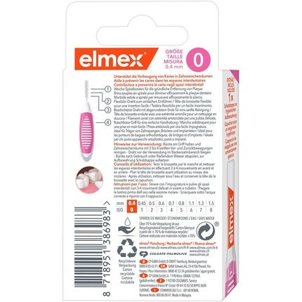 Elmex Pink Interdental Brush Size 0 0.40Mm