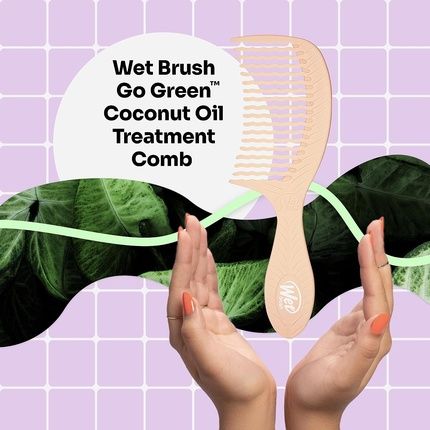 Wetbrush Go Green Treatment Comb Wide Tooth Wave Tooth Design With Plant Based Coconut Oil