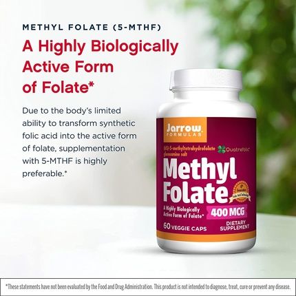 Jarrow Formulas Methyl Folate 60 Capsules - Image 3