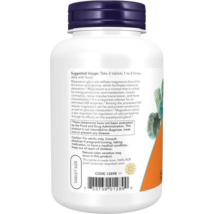 Now Foods Magnesium Glycinate 100Mg Highly Absorbable 180 Capsules - Image 3