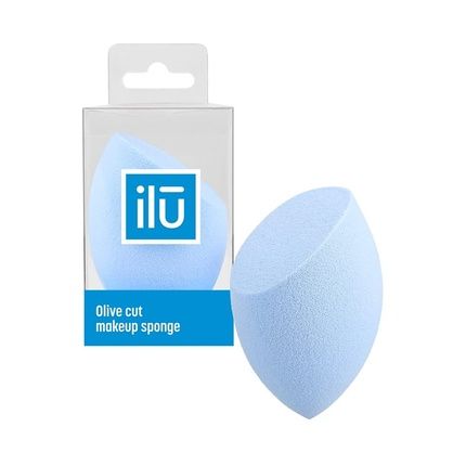 T4B Ilu Olive-Shaped Makeup Sponge For Foundation, Concealer And Powder Blue