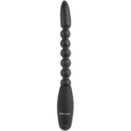 Shots Pipedream Flexa-Pleaser Power Beads Flexible Anal Beads With Vibration Multi Speed 26Cm Black