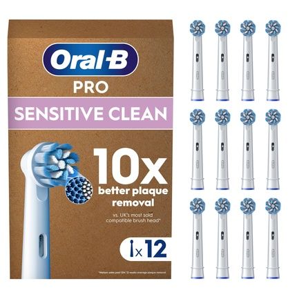 Oral B Pro Sensitive Clean Toothbrush Heads White 12 Counts