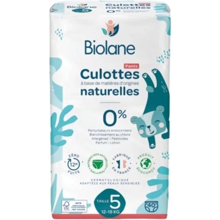 Biolane Natural Panties Size 5 For 12-18 Kg - Pack Of 40