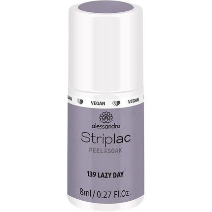 Alessandro Striplac Peel Or Soak Vegan Lazy Day Led Nail Polish In Taupe Grey 8Ml