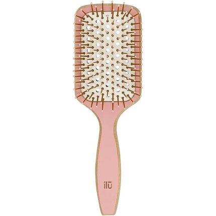 T4B Ilu Bamboom Detangling Eco Friendly Bamboo Hairbrush Sweet Tangerine Rectangular