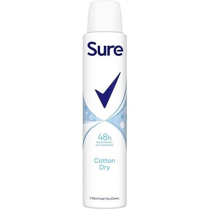 Sure Cotton Dry Anti-Perspirant Aerosol Deodorant For Women 48-Hour Sweat And Odor Protection 200Ml Fresh