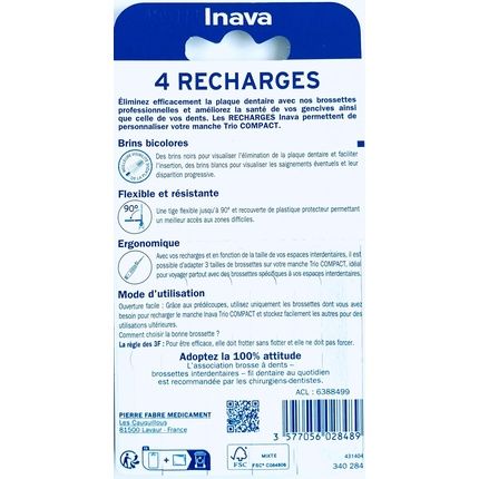 Inava Trio Brushes 4 Refills Trio Compact Red 1.5Mm