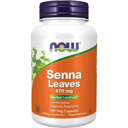 Now Supplements Senna Leaves Herbal Laxative 100 Veg Capsules