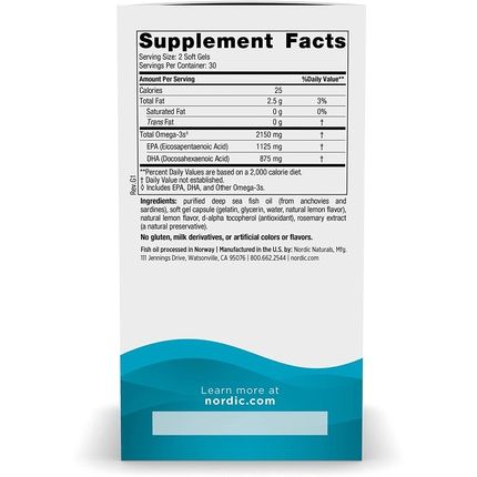 Nordic Naturals Ultimate Omega 2X Lemon Flavor 60 Softgels