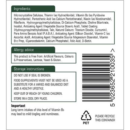 Natures Aid Vitamin B Complex Tablets 100Mg 30 Tablets