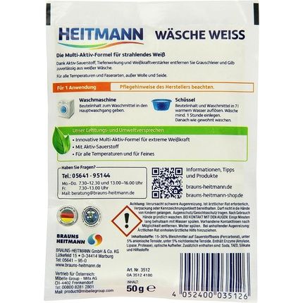 Heitmann Laundry Whitener For One Machine 50G - Image 3