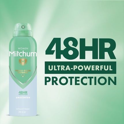 Mitchum Women Triple Odor Defense 48Hr Protection Deodorant Spray & Antiperspirant 200Ml Unscented