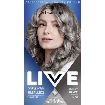 Schwarzkopf Live Urban Intense Metallic Hair Color U72 Dusty Silver 160Ml