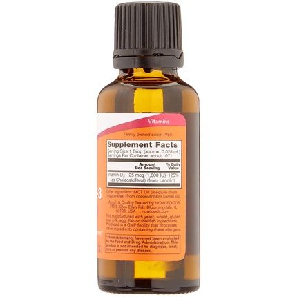 Now Foods Extra Strength Liquid Vitamin D-3 1000 Iu 30Ml Drops - High Potency Gluten-Free Soy-Free