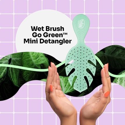 Wet Brush Go Green Mini Detangler Hairbrush With Ultrasoft Intelliflex Bristles - Green