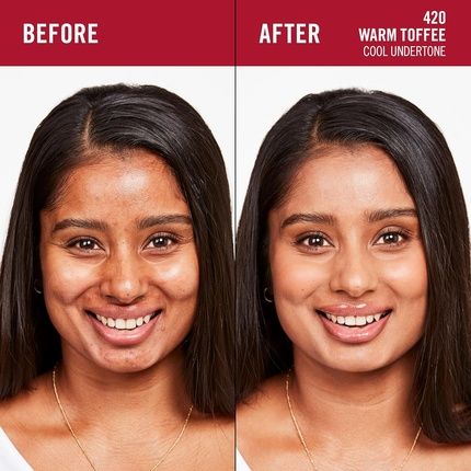 Rimmel Lasting Finish 35Hr Foundation 420 Warm Toffee Full Coverage Hydrating - Image 3