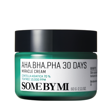 Some By Mi Aha Bha Pha 30 Days Miracle Cream 60G - Mild Skin Barrier Cream For Acne-Fighting And Sensitive Skin
