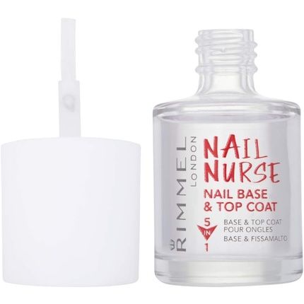 Rimmel 5-In-1 London Nail Nurse Care Nail Base And Top Coat Transparent 12Ml