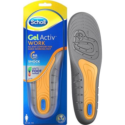 Scholl Women'S Gel Activ Work Insoles Uk Size 3.5-7.5 Grey