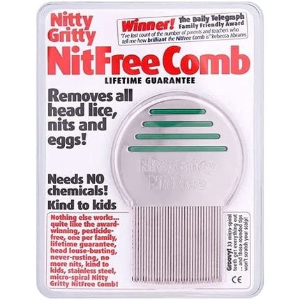 Nitty Gritty Nit Free Comb - Removes All Head Lice Nits And Eggs