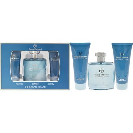 Sergio Tacchini Ocean Club Gift Set Eau De Toilette 100Ml Shower Gel 100Ml Aftershave Balm 100Ml