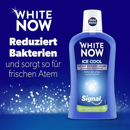 Signal White Now Ice Cool Mouthwash For Instantly Whiter Teeth And Fresh Breath 500Ml - Image 3