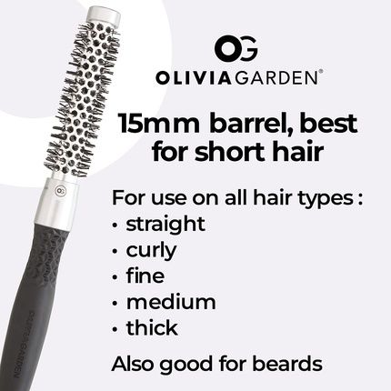 Olivia Garden Essential Blowout Classic Silver Hairbrush 15Mm - Image 3
