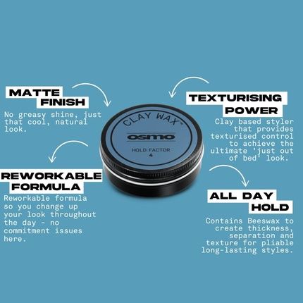Osmo Clay Wax Beeswax For Firm & Flexible Hold Texture And Volume 25Ml