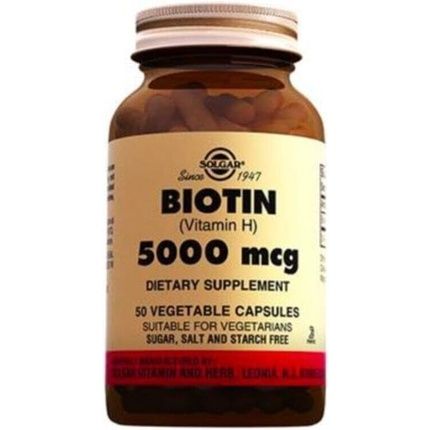 Solgar Biotin 5000Mcg Vegetable Capsules 50 Count